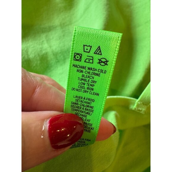 Skims Bodysuit Women Small Neon Green Cotton Logo Snap Close Sexy Colorful - Picture 14 of 15